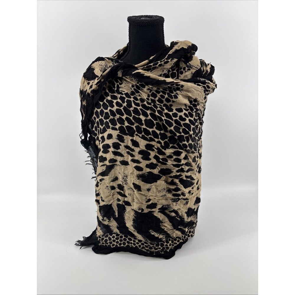 Express Animal Print Scarf/wrap Rectangle Fray Edge 36X72 in